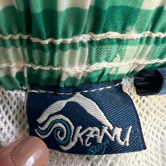 NWT Kanu Surf Men's Swim Trunks Green Checkered Size Medium - Picture 6 of 7